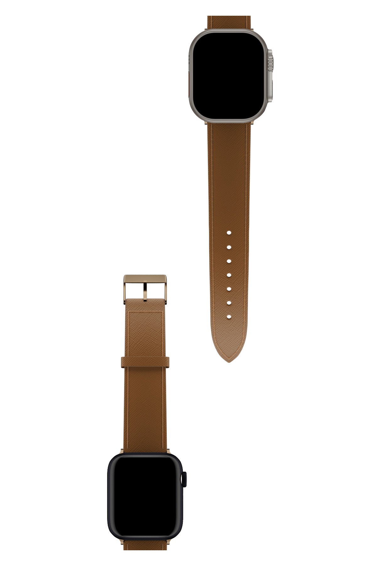 Apple Watch Compatible Saffiano Leather Band Coffee 