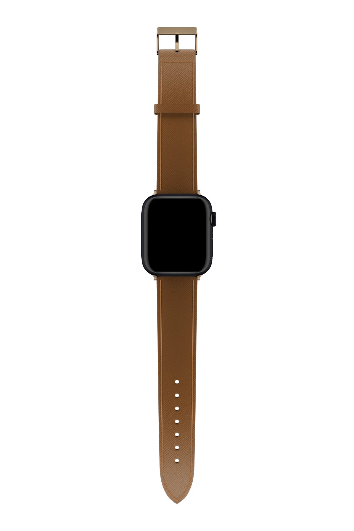 Apple Watch Uyumlu Saffiano Deri Kordon Coffee  bikordon