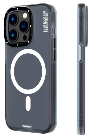 Youngkit Colored Sand iPhone 13 Pro Max uyumlu Magsafe Buzlu Siyah Kılıf  Youngkit