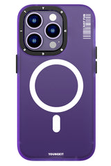 Youngkit Colored Sand iPhone 14 Pro uyumlu Magsafe Buzlu Mor Kılıf