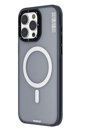 Youngkit Colored Sand iPhone 15 Pro uyumlu Magsafe Buzlu Siyah Kılıf  Youngkit
