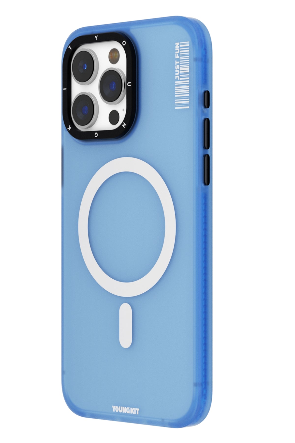 Youngkit Colored Sand iPhone 15 Pro uyumlu Magsafe Buzlu Mavi Kılıf  Youngkit