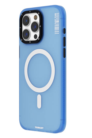 Youngkit Colored Sand iPhone 15 Pro uyumlu Magsafe Buzlu Mavi Kılıf  Youngkit