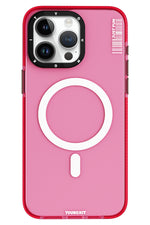 Youngkit Crystal Colored iPhone 15 Pro uyumlu Magsafe Pembe Kılıf  Youngkit