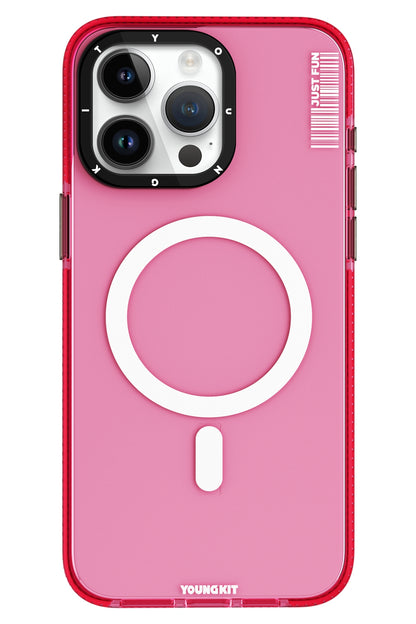 Youngkit Crystal Colored iPhone 15 Pro uyumlu Magsafe Pembe Kılıf  Youngkit