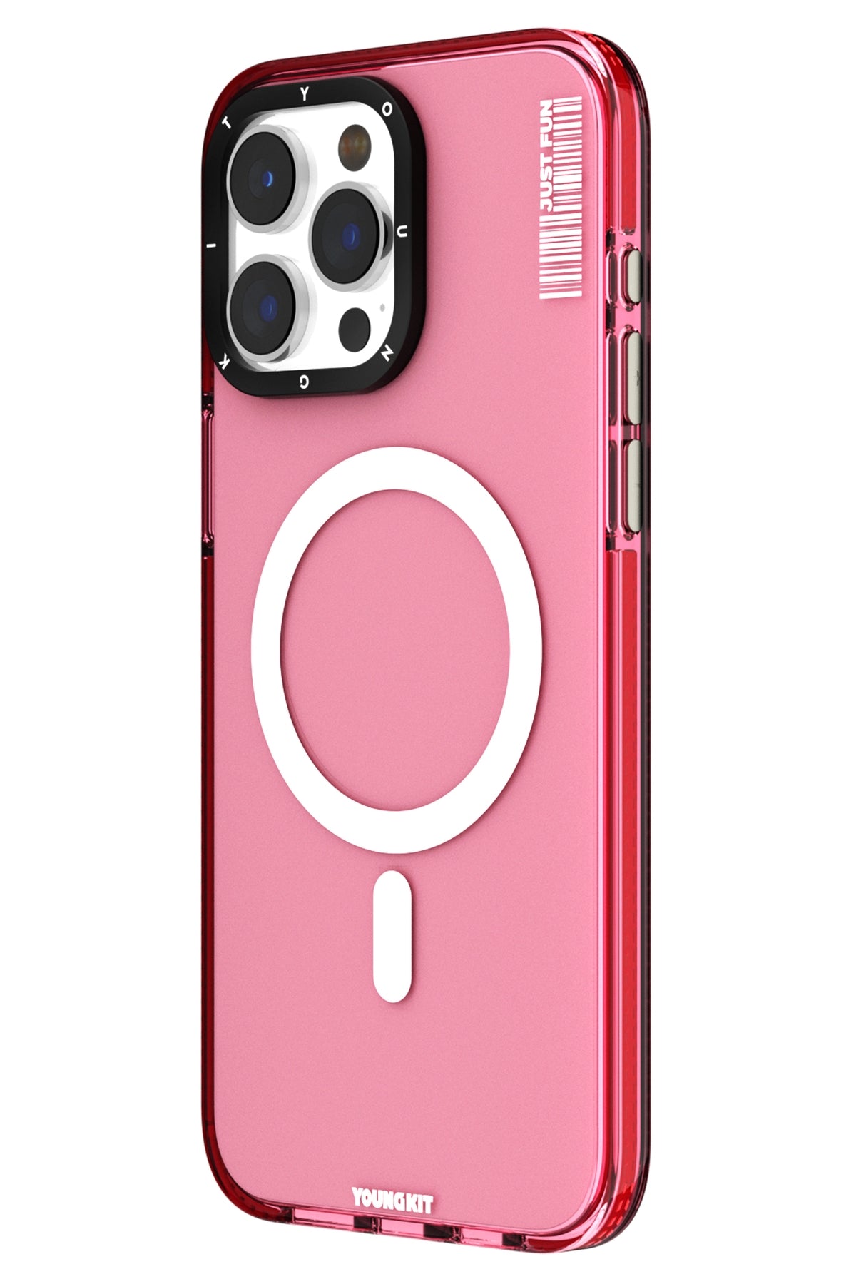 Youngkit Crystal Colored iPhone 15 Pro uyumlu Magsafe Pembe Kılıf  Youngkit