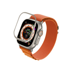 Apple Watch Ultra Uyumlu Metal Çerçeve Koruyucu Dark Starlight 49mm bikordon