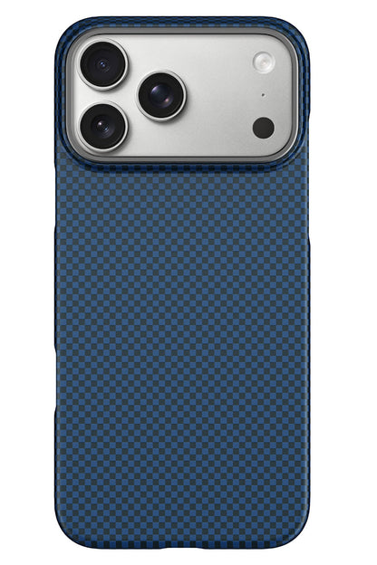 DCC-208 Magsafe Uyumlu Aramid Fiber Karbon iPhone 17 Pro Kılıf Mavi wiwu