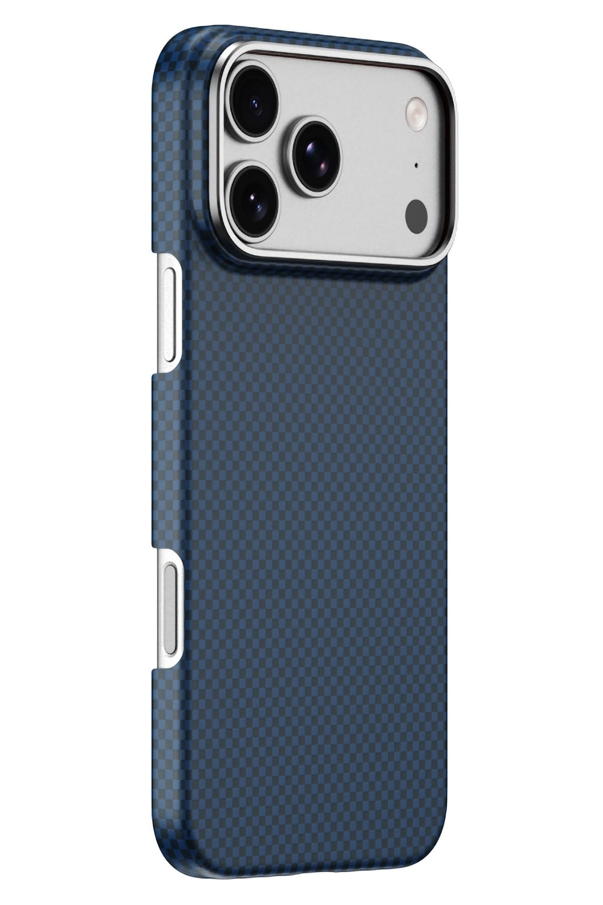 DCC-208 Magsafe Uyumlu Aramid Fiber Karbon iPhone 17 Pro Kılıf Mavi wiwu
