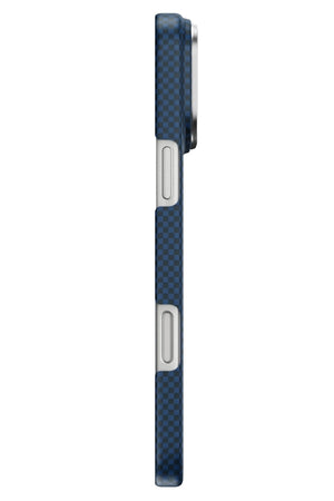 DCC-208 Magsafe Uyumlu Aramid Fiber Karbon iPhone 17 Pro Kılıf Mavi Wiwu