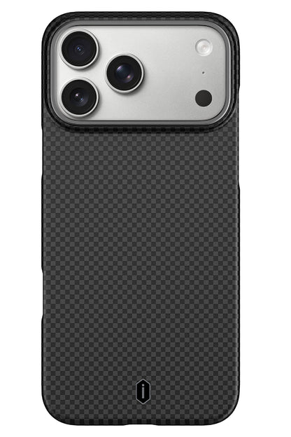 DCC-208 Magsafe Uyumlu Aramid Fiber Karbon iPhone 17 Pro Max Kılıf Siyah wiwu