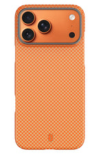 DCC-208 Magsafe Uyumlu Aramid Fiber Karbon iPhone 17 Pro Max Kılıf Turuncu wiwu