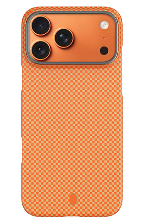 DCC-208 Magsafe Uyumlu Aramid Fiber Karbon iPhone 17 Pro Max Kılıf Turuncu wiwu