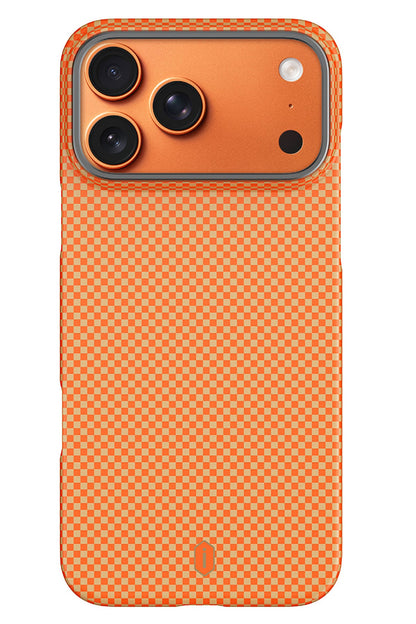 DCC-208 Magsafe Uyumlu Aramid Fiber Karbon iPhone 17 Pro Max Kılıf Turuncu wiwu