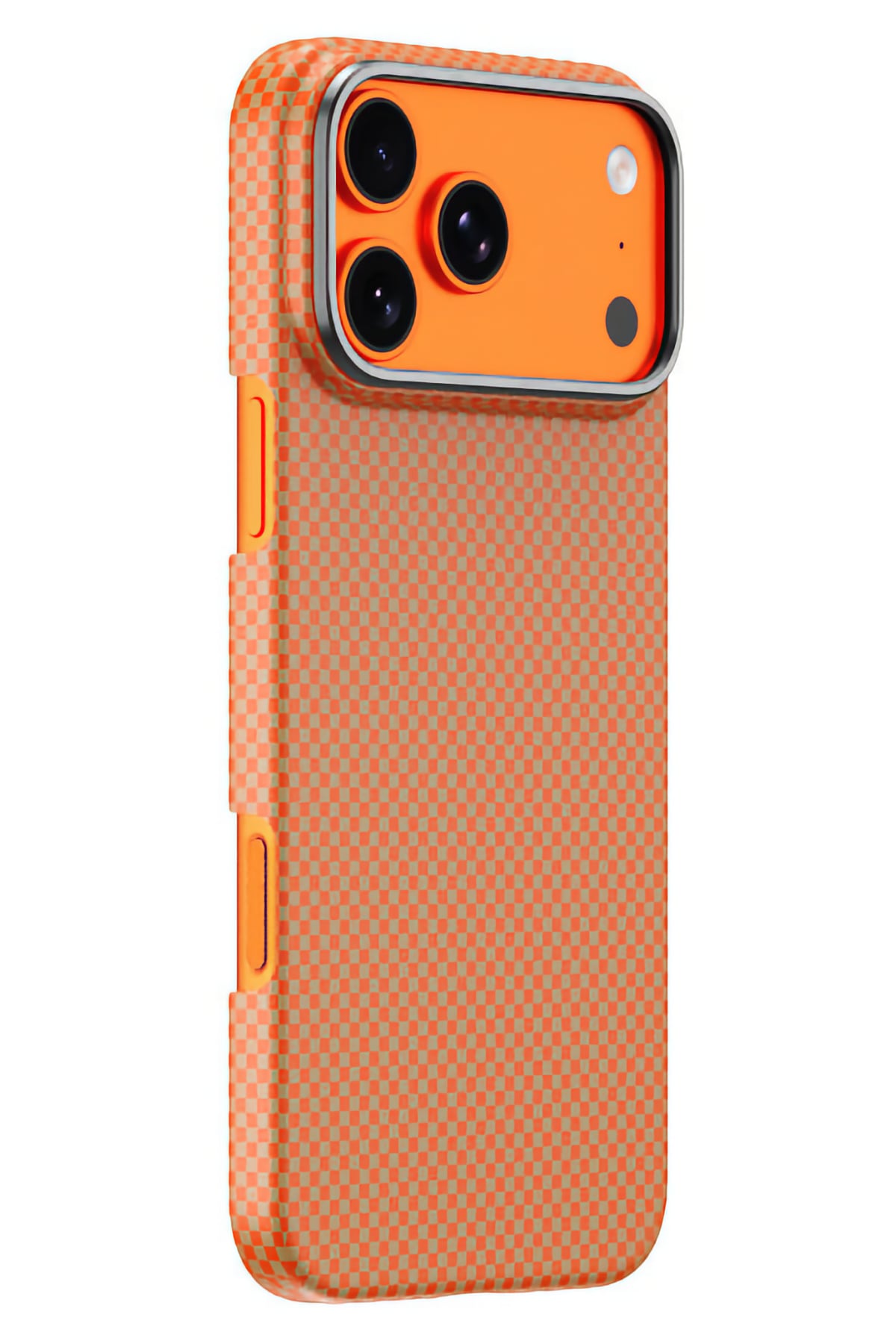 DCC-208 Magsafe Uyumlu Aramid Fiber Karbon iPhone 17 Pro Max Kılıf Turuncu wiwu