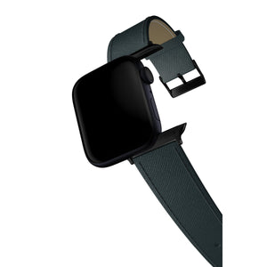Apple Watch Uyumlu Saffiano Deri Kordon Denim  bikordon
