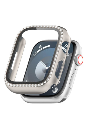 Apple Watch Uyumlu Ekran Koruyucu Taşlı Kasa Starlight