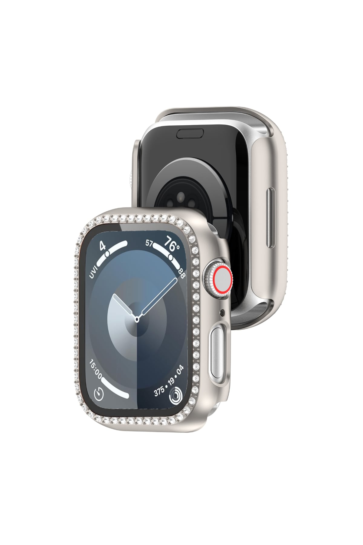 Apple Watch Uyumlu Ekran Koruyucu Taşlı Kasa Starlight  bikordon