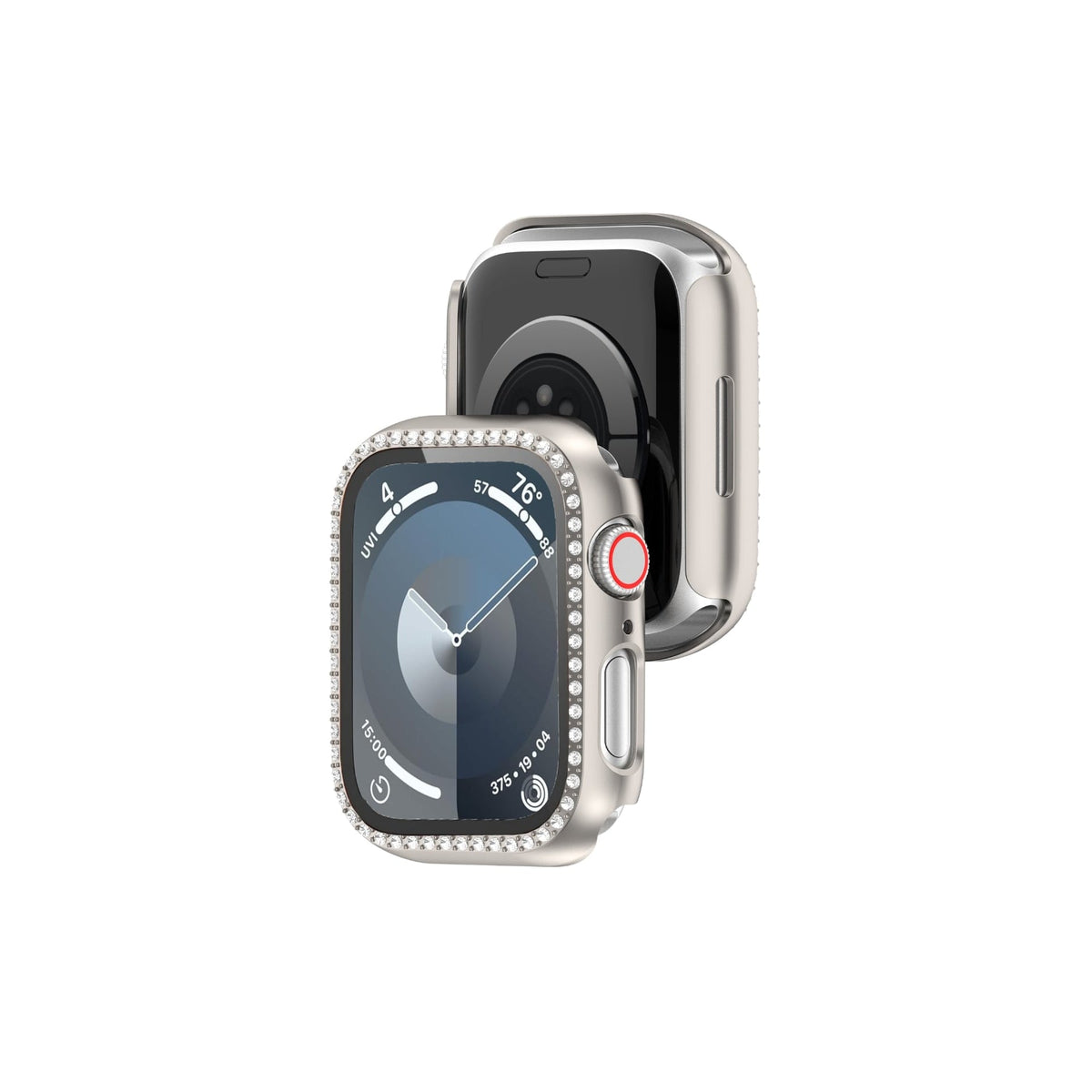 Apple Watch Uyumlu Ekran Koruyucu Taşlı Kasa Starlight  bikordon