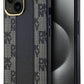 DKNY Checkered Texture Pattern iPhone 15 Plus Magsafe Uyumlu Kılıf Siyah  DKNY