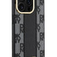 DKNY Checkered Texture Pattern iPhone 15 Pro Magsafe Uyumlu Kılıf Siyah  DKNY