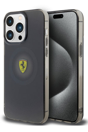 Ferrari iPhone 15 Pro Max Magsafe Uyumlu Dots Silikon Kılıf Siyah  Ferrari