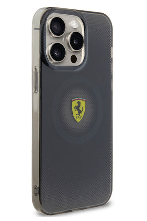 Ferrari iPhone 15 Pro Max Magsafe Uyumlu Dots Silikon Kılıf Siyah  Ferrari