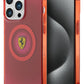 Ferrari iPhone 15 Pro Max Magsafe Uyumlu Dots Silikon Kılıf Kırmızı  Ferrari