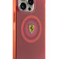 Ferrari iPhone 15 Pro Max Magsafe Uyumlu Dots Silikon Kılıf Kırmızı  Ferrari