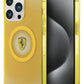 Ferrari iPhone 15 Pro Max Magsafe Uyumlu Dots Silikon Kılıf Sarı  Ferrari