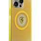 Ferrari iPhone 15 Pro Max Magsafe Uyumlu Dots Silikon Kılıf Sarı  Ferrari