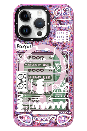 Youngkit Dark Matter iPhone 15 Pro Magsafe Uyumlu Pembe Kılıf  Youngkit