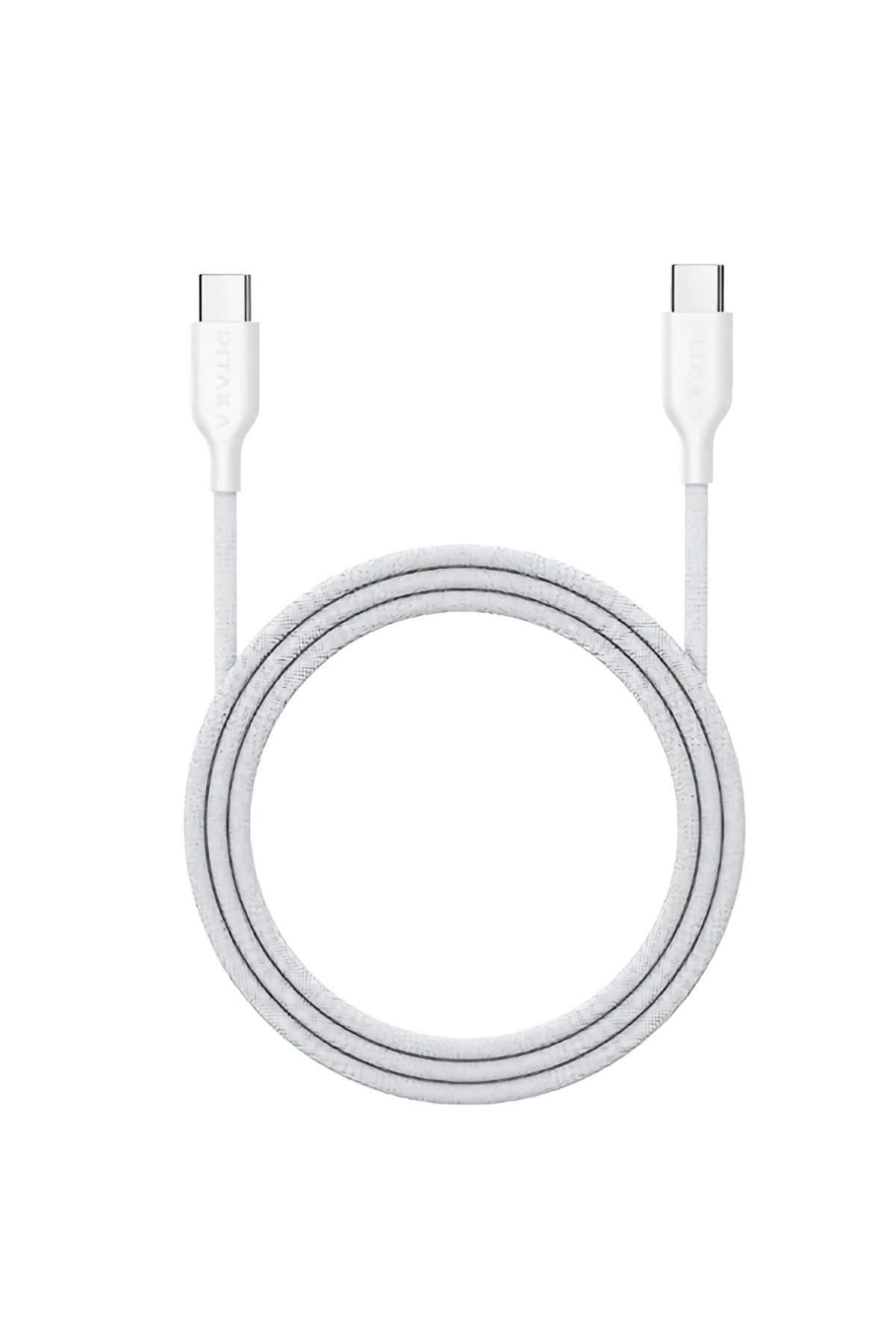 Flex Braided Örgü Type-C to Type-C 60w PD Hızlı Data ve Şarj Kablosu 1.2m Beyaz Pitaka