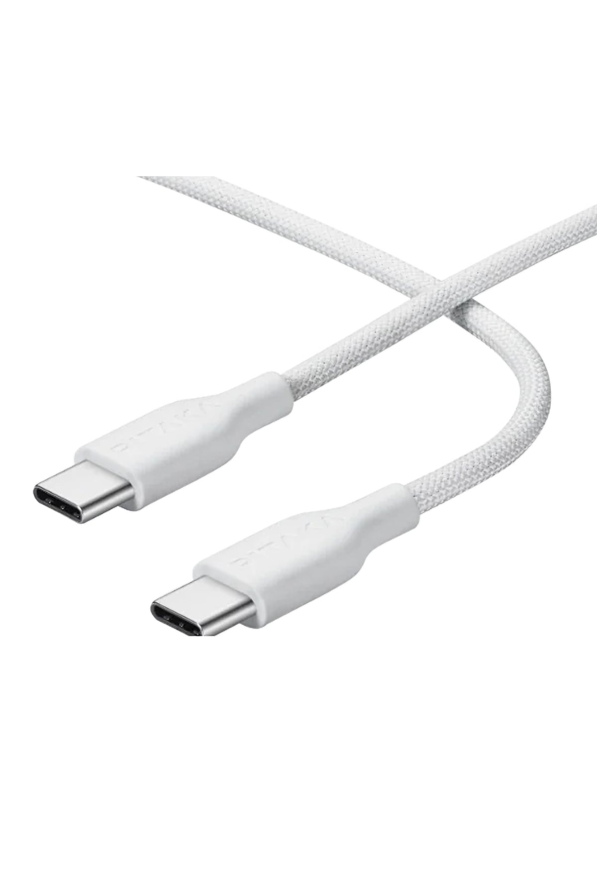 Flex Braided Örgü Type-C to Type-C 60w PD Hızlı Data ve Şarj Kablosu 1.2m Beyaz Pitaka