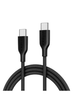 Flex Braided Örgü Type-C to Type-C 60w PD Hızlı Data ve Şarj Kablosu 1.2m Siyah Pitaka