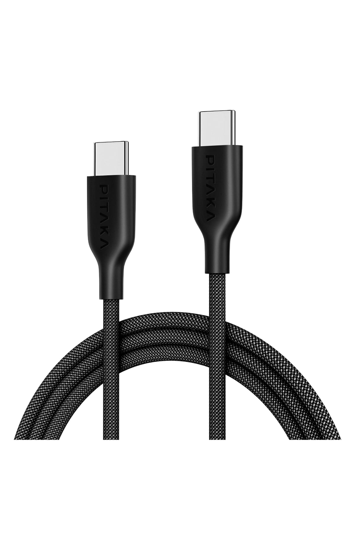 Flex Braided Örgü Type-C to Type-C 60w PD Hızlı Data ve Şarj Kablosu 1.2m Siyah Pitaka