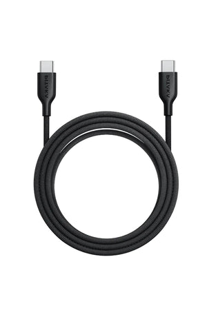 Flex Braided Örgü Type-C to Type-C 60w PD Hızlı Data ve Şarj Kablosu 1.2m Siyah Pitaka