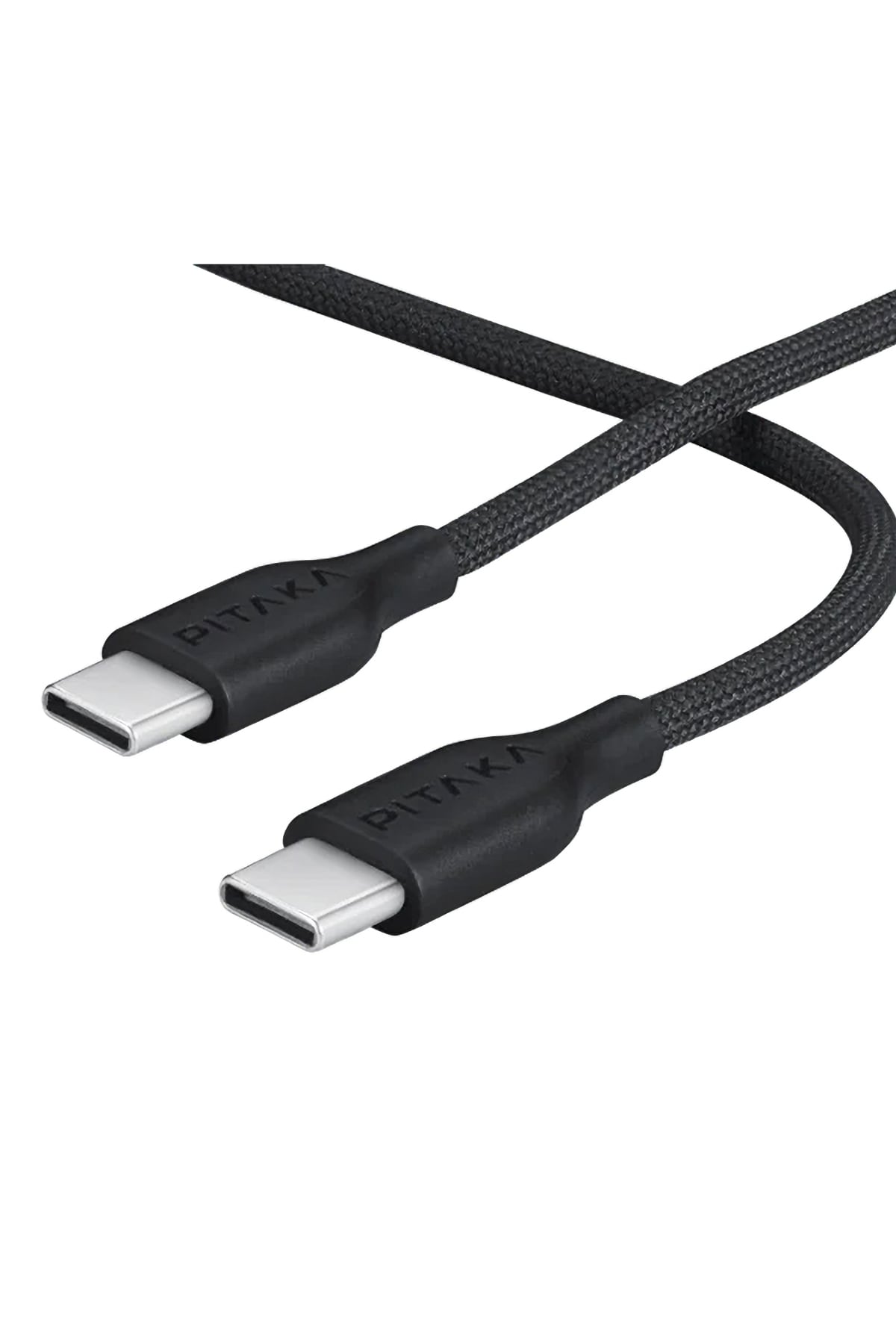 Flex Braided Örgü Type-C to Type-C 60w PD Hızlı Data ve Şarj Kablosu 1.2m Siyah Pitaka