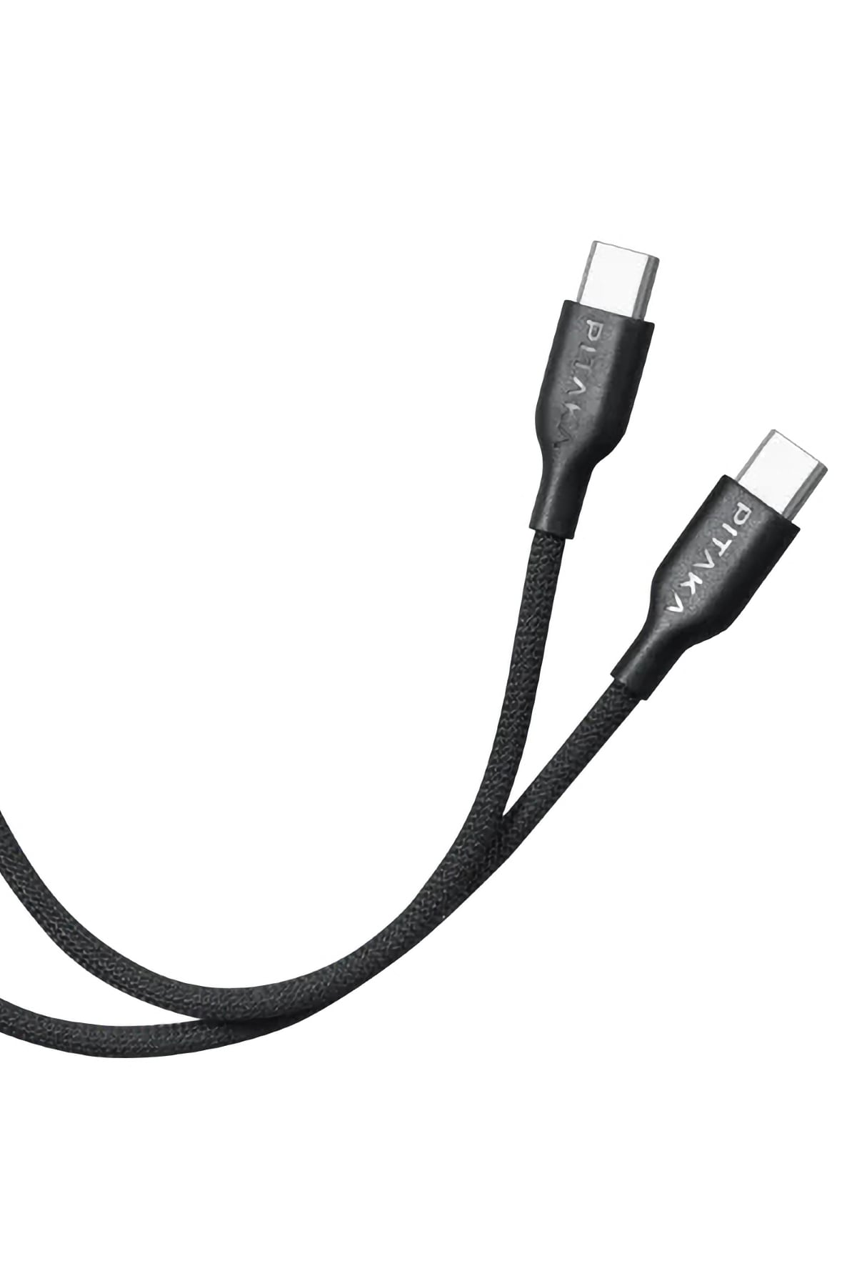 Flex Braided Örgü Type-C to Type-C 60w PD Hızlı Data ve Şarj Kablosu 1.2m Siyah Pitaka