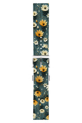Apple Watch Uyumlu UV Baskılı Silikon Kordon Flowers