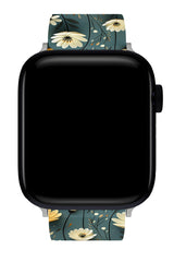 Apple Watch Uyumlu UV Baskılı Silikon Kordon Flowers