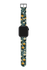 Apple Watch Uyumlu UV Baskılı Silikon Kordon Flowers