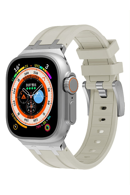 Apple Watch Ultra Uyumlu Royal Loop Rubber Kordon Foggy  bikordon