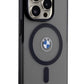 Apple iPhone 15 Pro Magsafe uyumlu BMW Lisanslı Frosted Kılıf Siyah  BMW