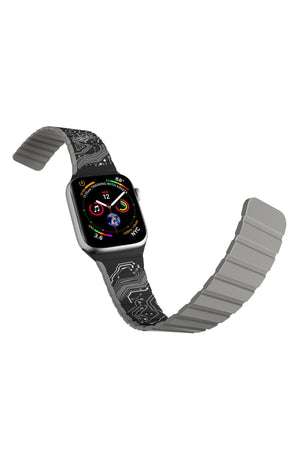 Youngkit Apple Watch Uyumlu Manyetik Mıknatıslı Futuristic Kordon Siyah