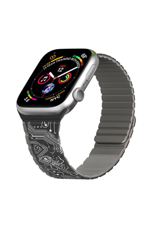Youngkit Apple Watch Uyumlu Manyetik Mıknatıslı Futuristic Kordon Siyah  Youngkit