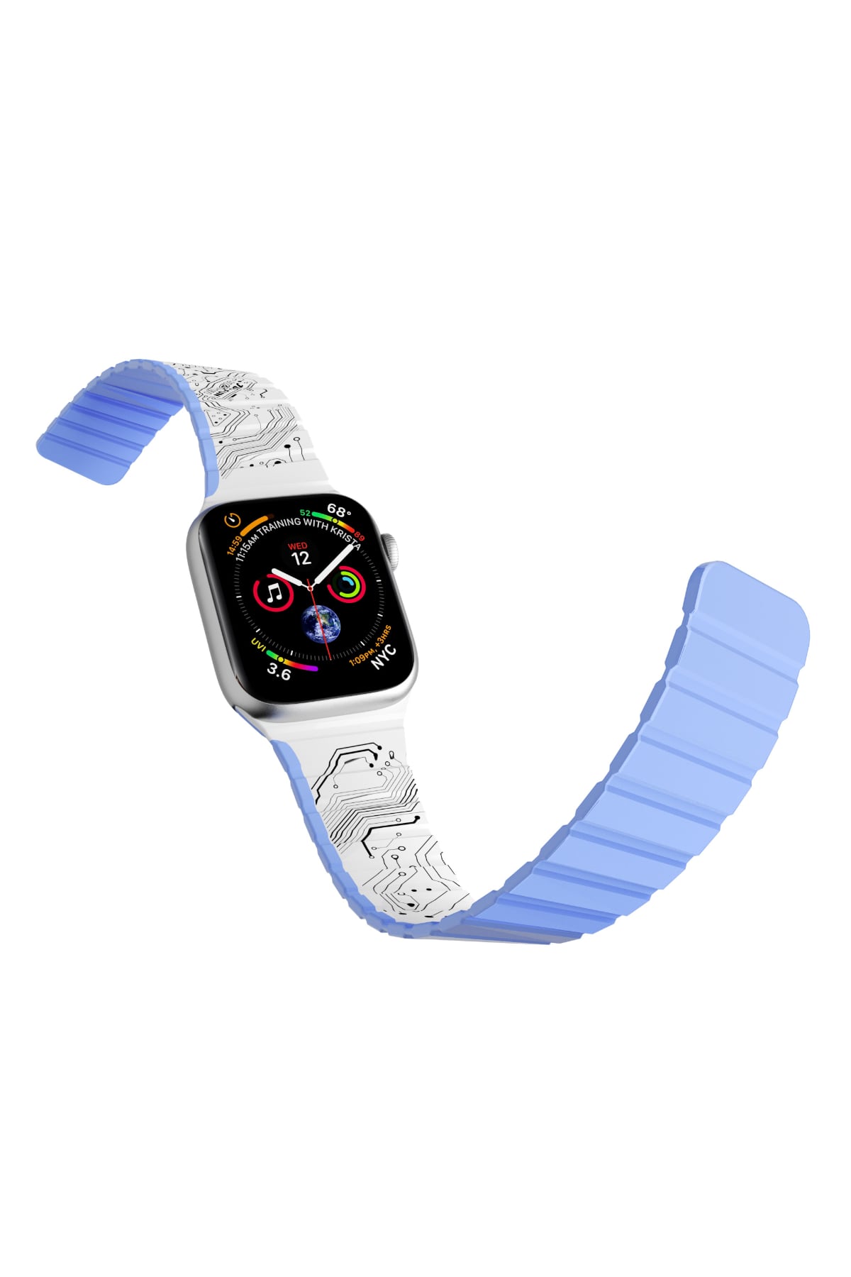 Youngkit Apple Watch Uyumlu Manyetik Mıknatıslı Futuristic Kordon Beyaz  Youngkit