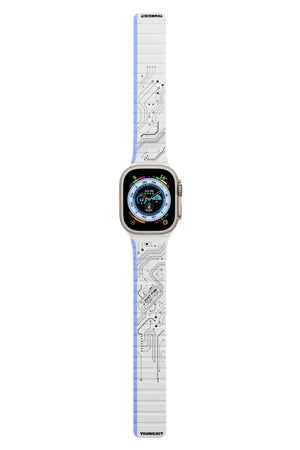 Youngkit Apple Watch Uyumlu Manyetik Mıknatıslı Futuristic Kordon Beyaz  Youngkit