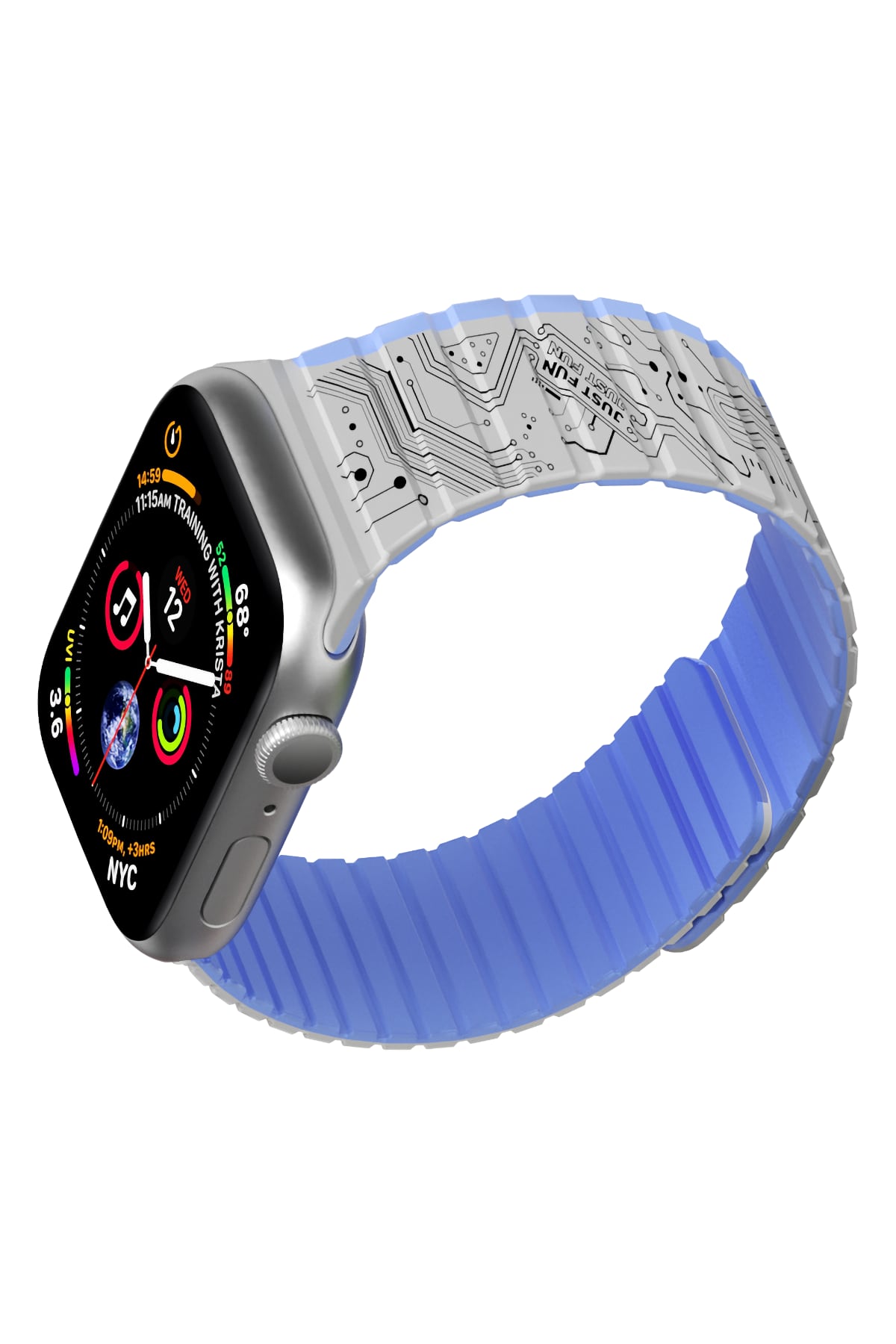 Youngkit Apple Watch Uyumlu Manyetik Mıknatıslı Futuristic Kordon Beyaz  Youngkit