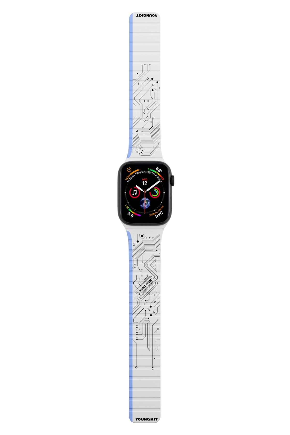 Youngkit Apple Watch Uyumlu Manyetik Mıknatıslı Futuristic Kordon Beyaz  Youngkit